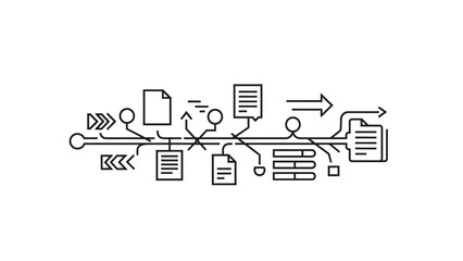 Legal Network System Icon, Law Connectivity & Judicial Information Flow Symbol