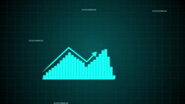 Business positive increase chart, arrows axis, and business success. graph chart showing marketing sales profit increasing to future target. growth, Increased and trend business line graph.