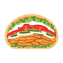 Delicious Fried Chicken Sandwich Illustration