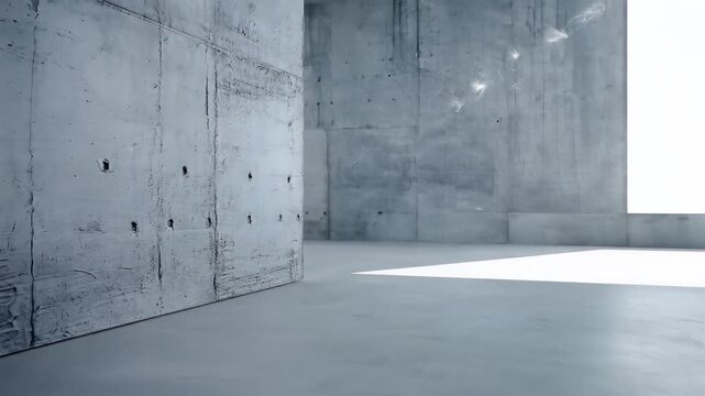 Empty Concrete Room with Natural Light.