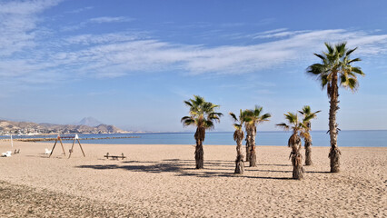Sunny day over Alicante Beach.