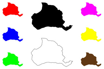 Saint-Paul city (R&eacute;union, La R&eacute;nyon, French Republic) map vector illustration, scribble sketch Saint Paul map