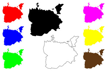 Almetyevsk city (Russia, Russian Federation) map vector illustration, scribble sketch Almetyevsk map