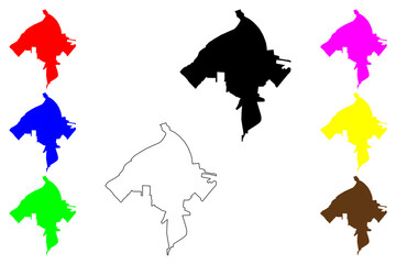 Bataysk city (Russia, Russian Federation) map vector illustration, scribble sketch Bataysk map