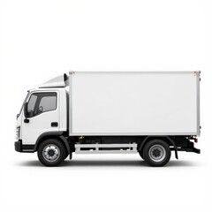 Delivery truck transporting goods urban environment vehicle image side view commercial freight concept