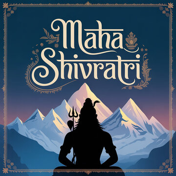 Happy maha Shivratri, a Hindu festival celebrated of lord shiva night. Creative vector illustration design.