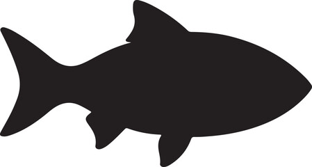 Fototapeta premium Fish Silhouette Vector Icon for Logo Design, Fishing and Marine Wildlife Emblem for Outdoor Brand and Sticker Graphics