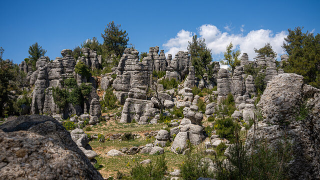 Mini Cappadocia rock formations in K&ouml;pr&uuml;l&uuml; Canyon National Park, Turkey
