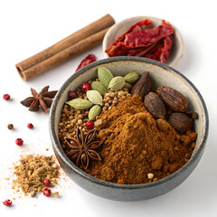 Spice blend with cinnamon star anise and dried chili peppers