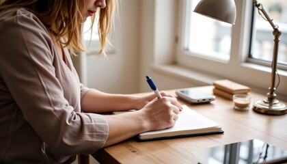 Reflective Moment Cozy Desk with Journaling