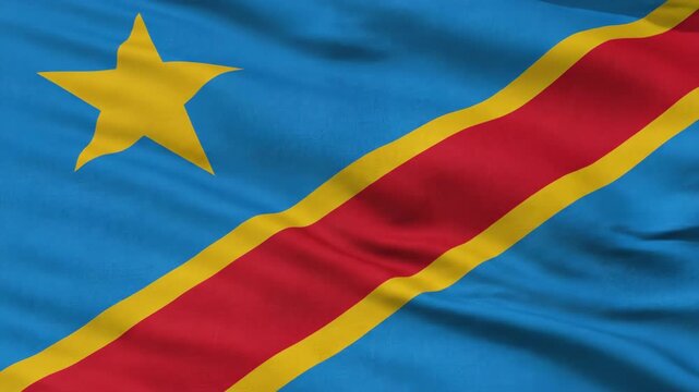 Democratic Republic of Congo Flag Waving in the Wind