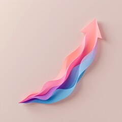 Abstract Growth Illustration with Upward Flow and Modern Design