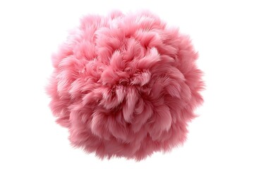 Soft pink pom pom decoration isolated on white background