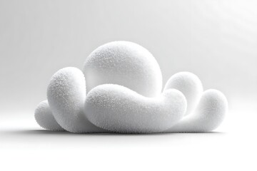 Abstract white cloud formation isolated on white background