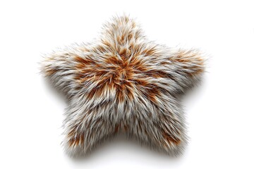 Fuzzy star decoration isolated on white background
