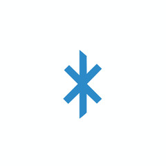 Blue Asterisk Symbol on White Background