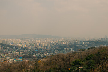 Fototapeta premium view of Seongbuk-dong in Seoul, South Korea and Waren Park