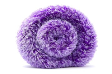 Purple and white furry ball isolated on white background