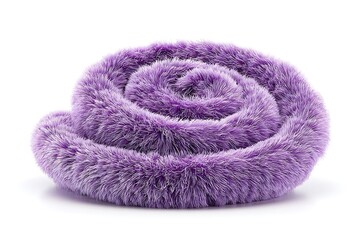 Purple swirled plush toy isolated on white background