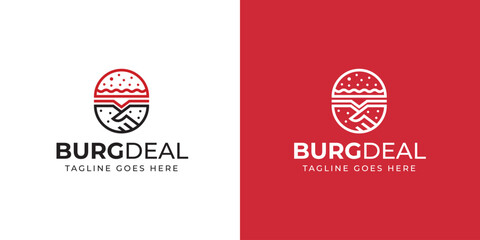 Burger Restaurant Logo Design with Minimal Food Icon