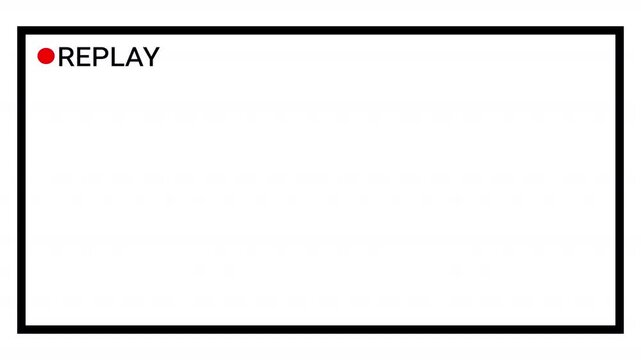 Replay sign icon, replay text animation on a transparent background. Replay Animation for Live Streamer, 
replay symbol button animation with text style. rewind or repeat icon with replay text animati