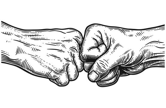 hand drawn vector illustration fist bump.eps