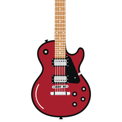 Red Electric Guitar Illustration