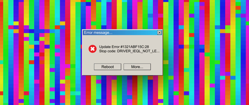 Critical Error Warning Message Windows. Vintage User Interface Operating System Fail. Vector Illustration. 