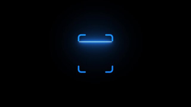 Glowing document scan icon , Scanner Icon with Smooth Animation on Black Background - HD Motion Graphics 4k animation 