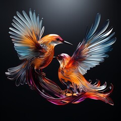 Fototapeta premium Vibrant birds in flight