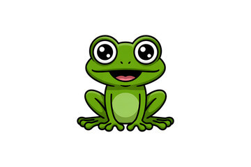 Fototapeta premium Cartoon frog with big eyes