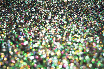 Multicolor Glitter Bokeh Background with Sparkling Confetti Texture
