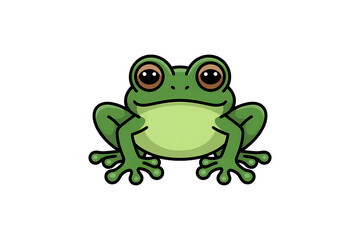 Obraz premium Cartoon illustration of a green frog
