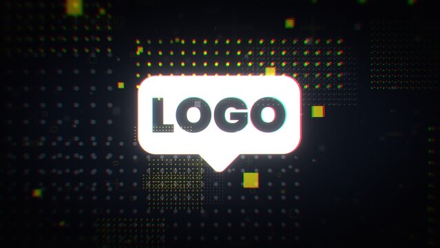 Cyber Digital RGB Glitch Urban Grid Particles Zoom Logo Reveal