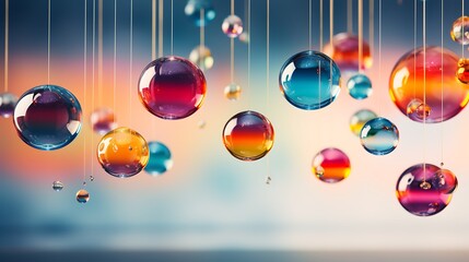 Colorful suspended bubbles