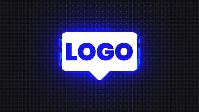 Glow Glitch Icon Digital Computer Distortion Logo Reveal