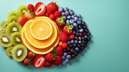 Colorful fruit arrangement