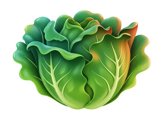 Obraz premium Vibrant green lettuce with orange accents on crisp leaves