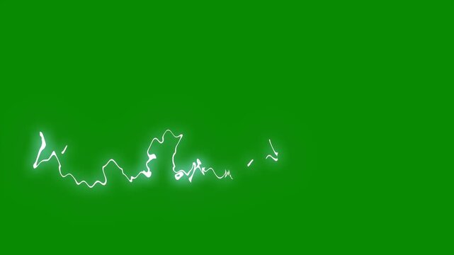 Lightning flash effect, bright thunder electric strike animation, glowing bolt energy motion, storm electricity overlay, green screen background, 4k vfx