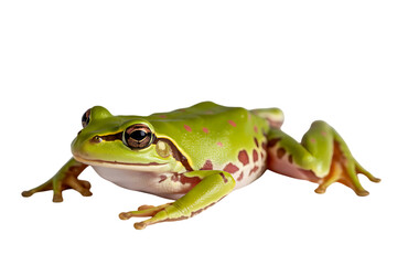 Obraz premium Green tree frog isolated on transparent background