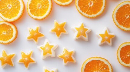 Bright orange slices and star-shaped treats