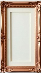 Elegant rose gold frame with thin border & cream mat, gold frame, beige