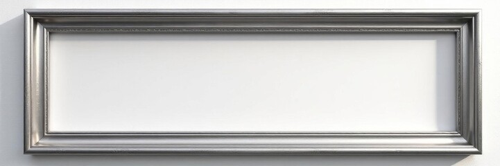 Elegant silver frame, shadow detail, white wall, wall decor, art