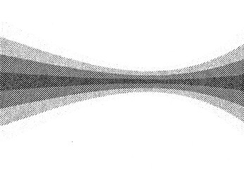 Macro halftone print forming a curved, hourglass-like dark band fading outward into lighter...