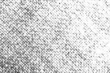 Vertical halftone texture made of uneven dotted lines forming a soft gradient with grunge effect on a transparent background.