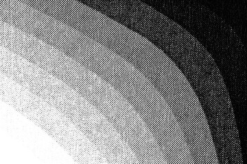 Macro photo of curved halftone bands forming a dark corner gradient from light to black, diagonal dots and lines on a transparent PNG background.