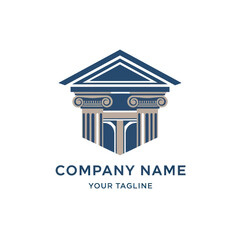 Classic Greek Temple Logo Design Element. © Tukang