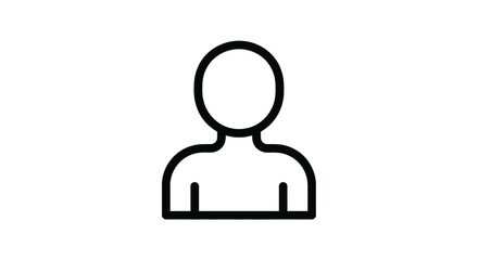 Simple black and white line drawing of a generic human profile icon
