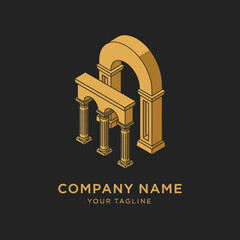 Obraz premium Golden Archway Logo Design Element.