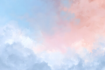 Fototapeta premium Abstract colorful watercolor sky with clouds